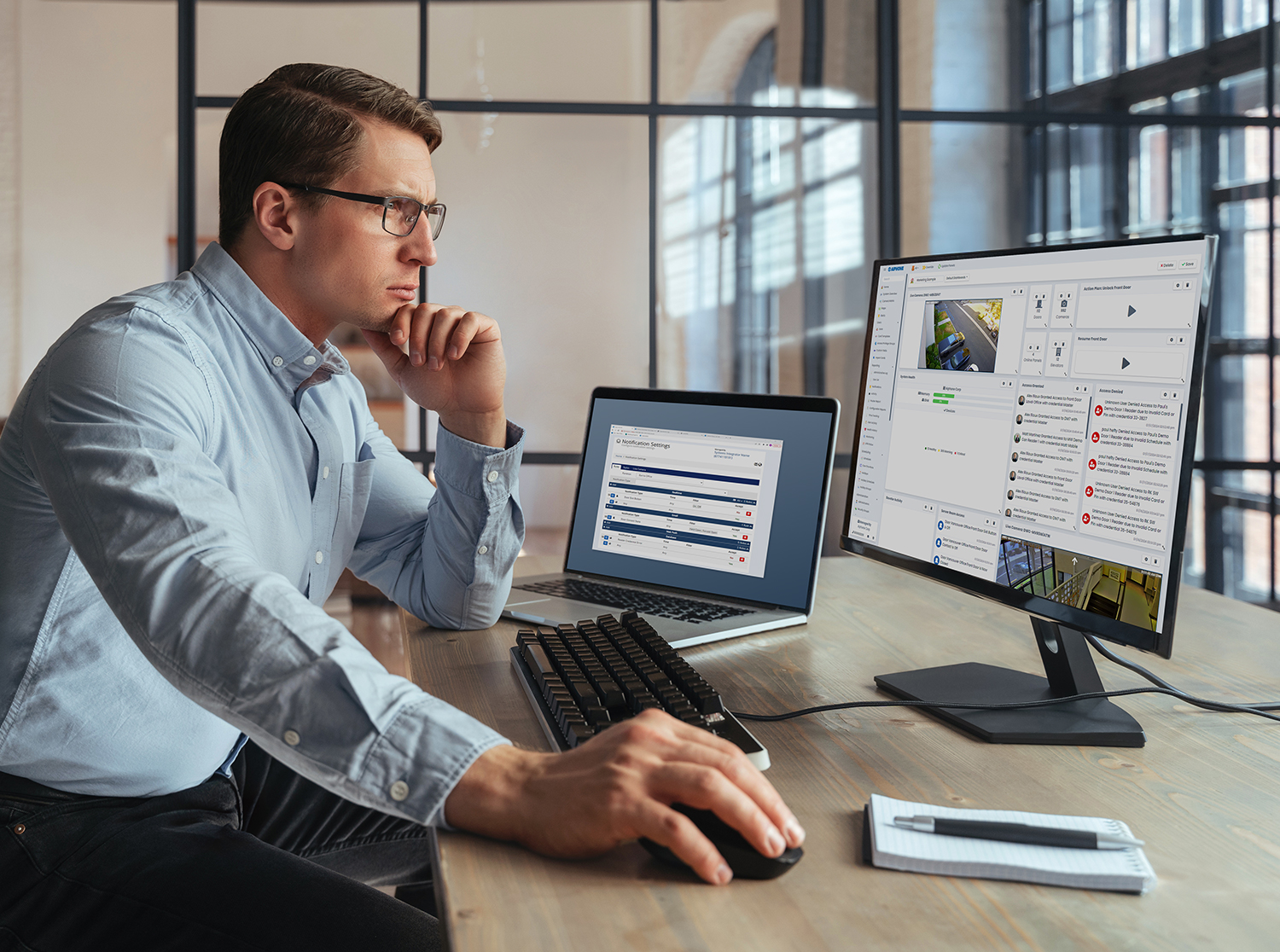 Man using AC Nio Management Software