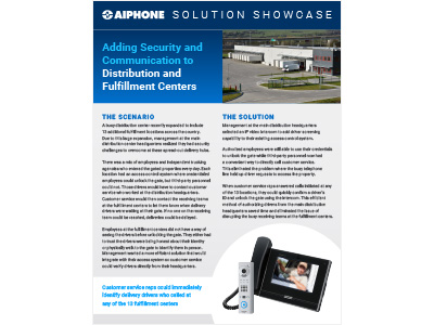 Distribution and Fulfillment Centers Solution Showcase : Aiphone