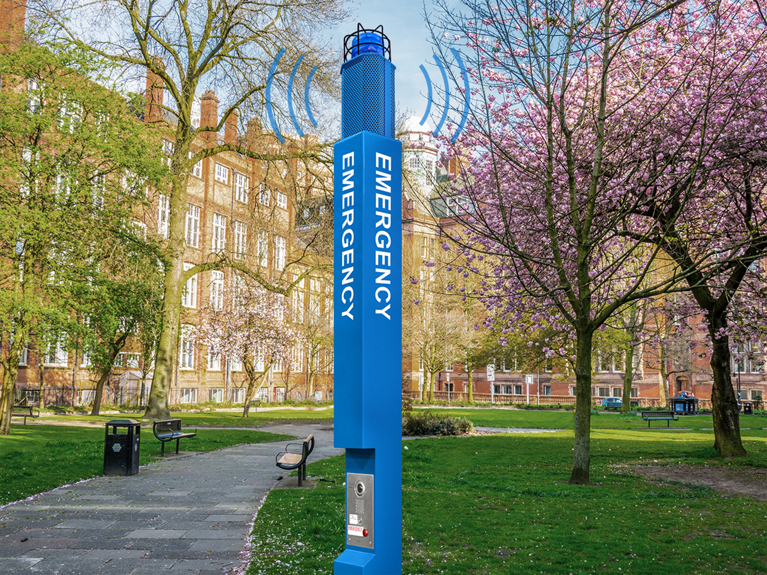 Aiphone Campus Blue Light Emergency Phone with High Power Speaker