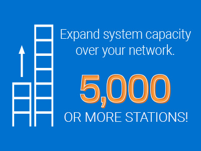 Graphic illustrating the multi-tenant series capacity can grow and expand with the building up to 5,000 residents