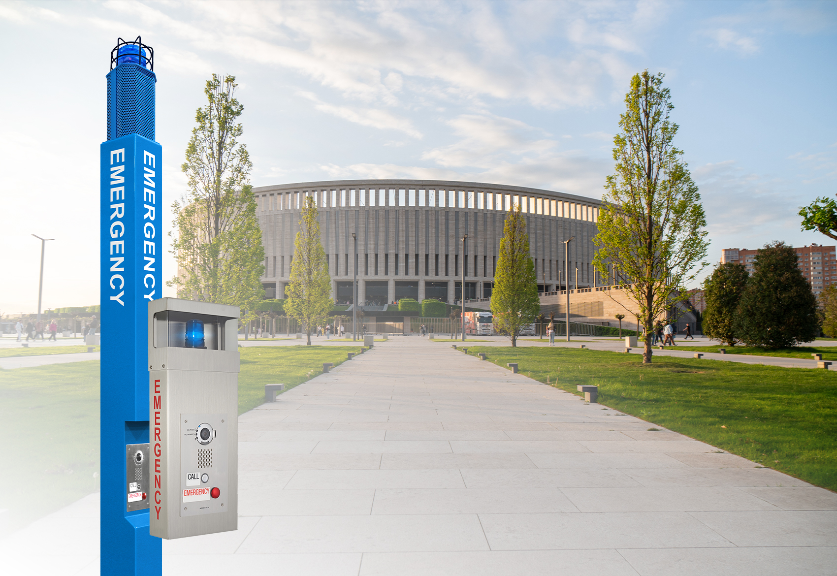 Aiphone emergency solutions at the stadium